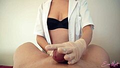 professional handjob by sexy nurse eva myst with surgical mask latex gloves and oil