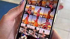 Cute beauty strips in beer pong game backstage