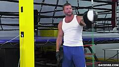 gaywire: connor maguire gives colby jansen a rough workout before bending him over for doggystyle ass fucking