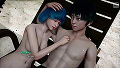 Naked bully licks nipples with big cock footjob