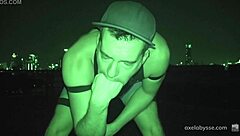 Axel Abysse's voyeuristic infrared ass gaping with toys outdoors