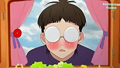 Okarun peeks at naked Momo in massage parlor – Dandadan hentai parody 2025