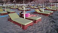 stranger fingers milf on public beach before disco