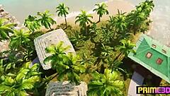 I-I give deep tissue massage in futanari foursome by prime3dx