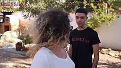 Riding on the Farm with Brunette Curly Cock Cunilingus Muff Diving Bareback