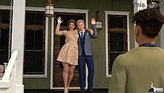 Horny college boy fucks uncle's hot nerdy wife