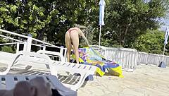 she saw me jerking and helped me cum by the pool?