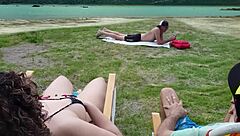 voyeur masturbates on beach while i touch myself secretly
