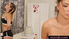 asian beauty makes out with hot masseuse