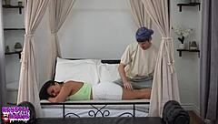 Stepson massage turned to fucking with milf