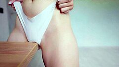 Rubbing Table and Cumming in Jeans Panties Off