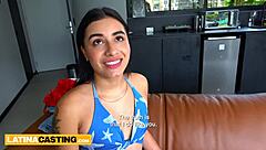 latina casting with shy colombian cutie in audition