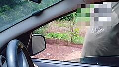 Naughty Bia shows wet pussy on the street?