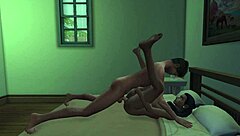 Monalisa Seduced in Pink Bra, Bent Over and Riding Old Man