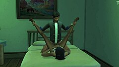 Monalisa Seduced in Pink Bra, Bent Over and Riding Old Man