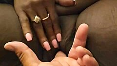 Playing with mature ebony bbw girlfriend in interracial setting