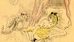Vintage illustration with erotic elements from antique times