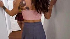 Braless Besties In Skirts Share Monster Cock In Homemade Threesome