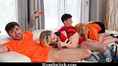 Stepmoms Boost Stepsons' Confidence with Wild Orgy!