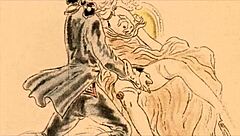 Vintage illustration with erotic elements from antique times