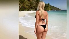 Hot Stepmom Shows Sexy Bikini To Horny Stepson With Dirty Talk, Nude At Beach End