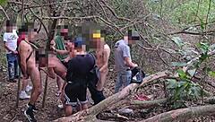 i'm on the trail with several guys outdoors