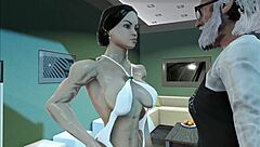 old meaty muscle girl bangin hard in training, damn it!