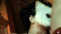 masked slave blowjob doggy master