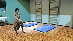 old meaty muscle girl bangin hard in training, damn it!