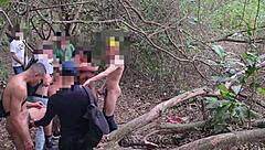 i'm on the trail with several guys outdoors