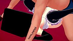 Girlfriend excited for masked fun in hotel