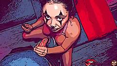 feeling so aroused by this hot clown's big cock