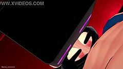 Girlfriend excited for masked fun in hotel