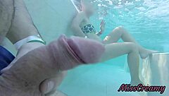 flashing cock at stepdaughter in crowded public pool leads to risky mutual masturbation