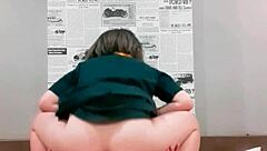 Amateur redhead with hairy pussy and big ass gets fucked and licked