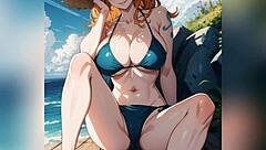 Nami from One Piece gives French jerk off instructions in French