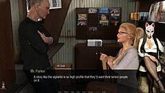 long legs wrap old dude's crotch in anime cosplay