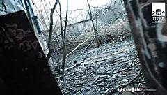 Megan Venturi's pussy wrecked and glazed in public outdoor blowjob