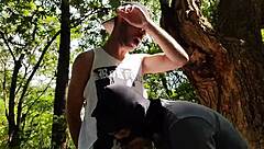 i saw two brazilian motorcyclists fuckin behind the factory with bushes