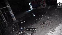 Megan Venturi's pussy wrecked and glazed in public outdoor blowjob