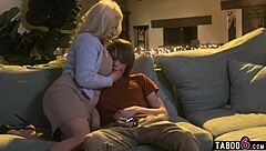 Taboo6 stepmom Spencer Scott seduces stepson with raw milf desire. Big cock action unfolds!