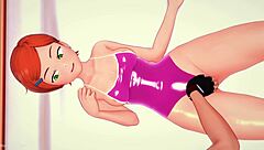 gwen esta caliente se pone su traje de baño para follar hentai version adulta