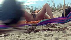 Seductive MILF Handjobs Stranger on Nude Beach