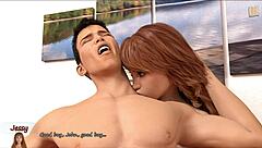 Redhead hentai babe gets cum on socks.