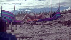 Seductive MILF Handjobs Stranger on Nude Beach