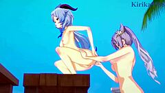 ganyu keqing xiangling xinyan intense futanari sex genshin impact hentai