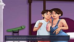 overwhelmed by the big tits in summer time saga unc part 7