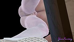 yaoifemboy dan looks so elegant on the marble table. bareback action unfolds with style.