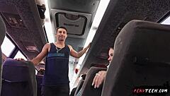 Sneaky teen gets deepthroat action on public bus - PervTeen 18+