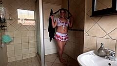 Girl In Lingerie Sucks Dick On Toilet! Face Slapping And Spitting For Blumpkin Fetish Cum Facial!